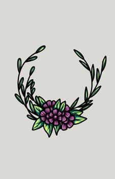 invitation card design with leaf and flower motifs vector