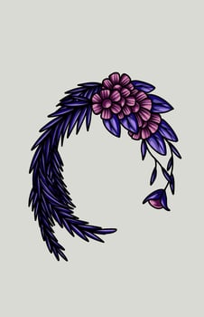 invitation card design with leaf and flower motifs vector