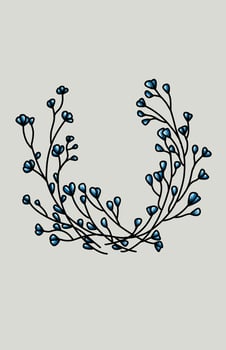 invitation card design with leaf and flower motifs vector