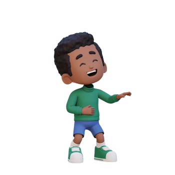 3D cute boy laughing png