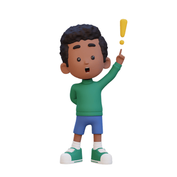 3D cute kid got an idea png