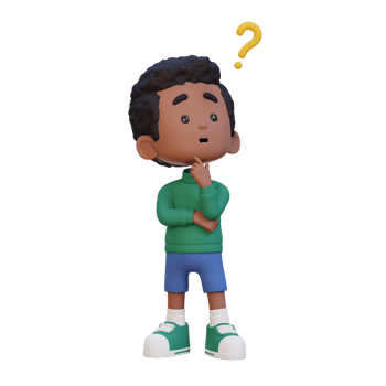 3D cute kid thinking clueless png