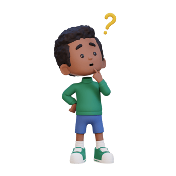 3D cute kid thinking clueless png