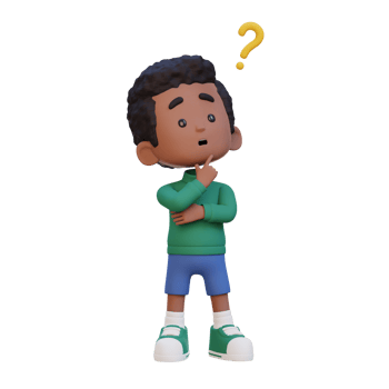 3D cute kid thinking clueless png