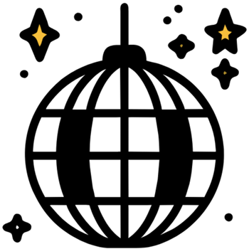 AI generated Disco Ball Shining Stars png