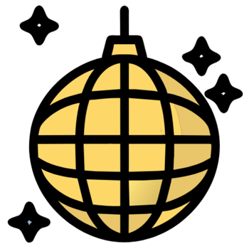 AI generated Disco Ball Shining Stars png