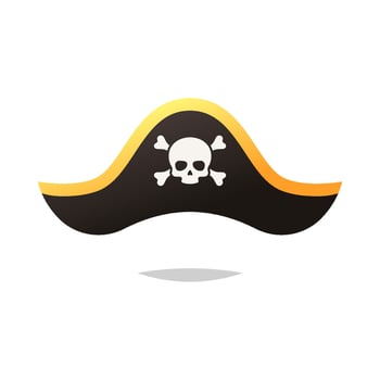 Pirate hat vector isolated on white background.
