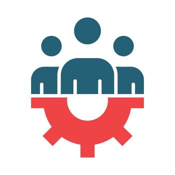 Teamwork Glyph Two Color Icon Design vector