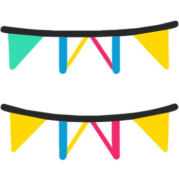 AI generated Party Garlands Flag png