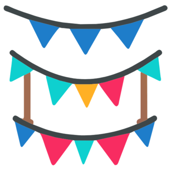 AI generated Party Garlands Flag png