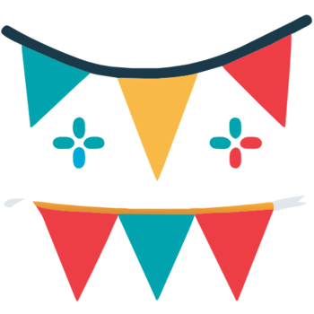 AI generated Party Garlands Flag png