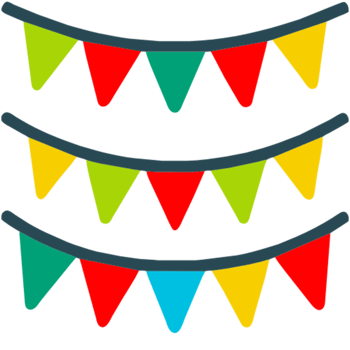 AI generated Party Garlands Flag png
