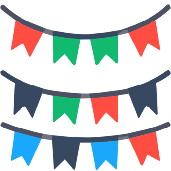 AI generated Party Garlands Flag png