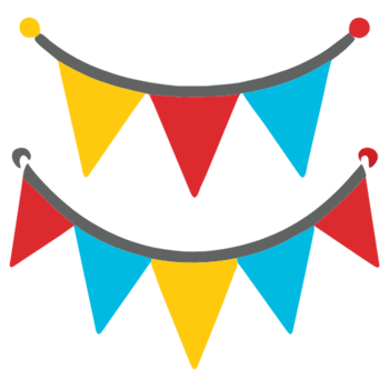 AI generated Party Garlands Flag png