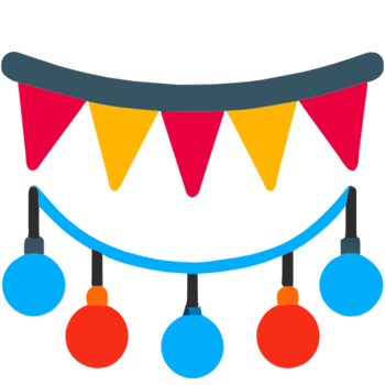 AI generated Party Garlands Flag png