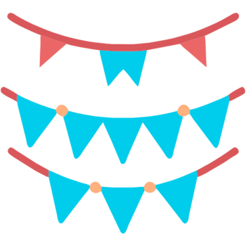 AI generated Party Garlands Flag png
