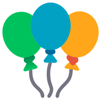AI generated Balloons One Year Anniversary png