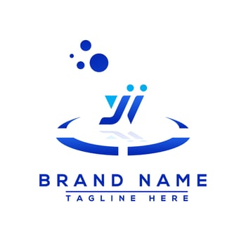Letter JI blue Professional logo for all kinds of business vector