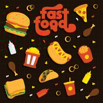vector of fast food doodle