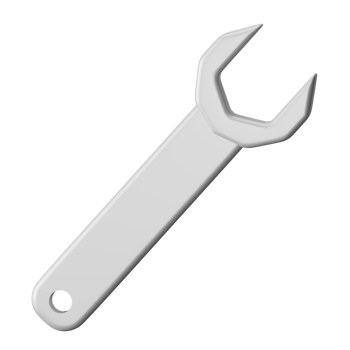 Wrench 3D Render Icon Illustration png