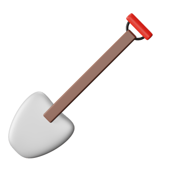 Shovel 3D Render Icon Illustration png