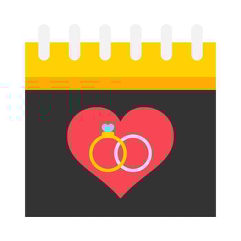 Love calendar flat illustration vector
