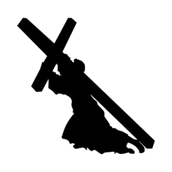 Jesus christ carrying the cross vector