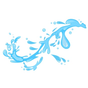 Splash blue water into long lines on a transparent background vector