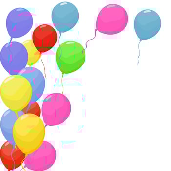 Happy Birthday Balloons on Transparent Background Illustration vector