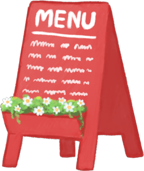 Menu sign red isolated png