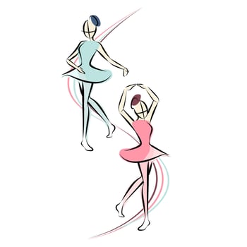 Ballerina line art vector