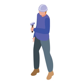 Factory worker icon isometric vector. Helmet construction uniform vector