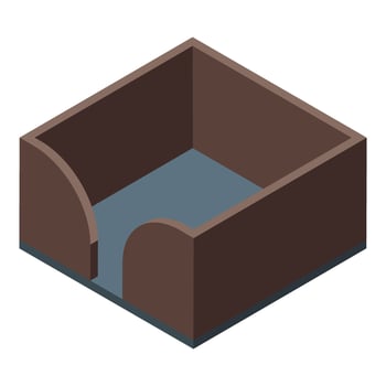 Paper tray icon isometric vector. Office storage file vector