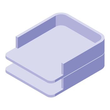 Unit paper tray icon isometric vector. Financial equipment basket vector