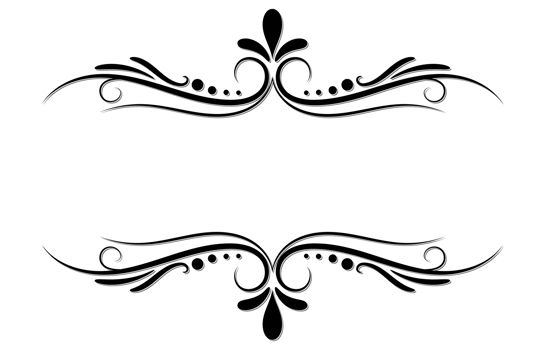 classic border wave dividing line flower pattern Scroll elements and vintage ornate frames Suitable for greeting cards Wedding invitation cards, food menus, royal cards png