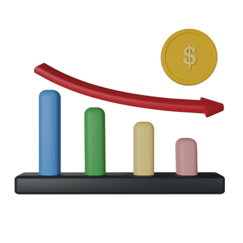 Price Down 3D Render Icon Illustration png