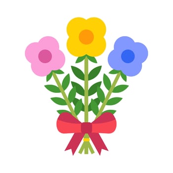 Flower bouquet flat illustration vector
