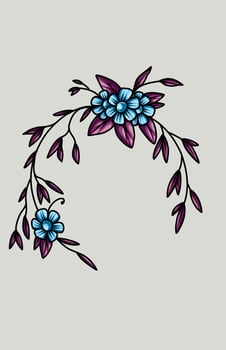 invitation card design with leaf and flower motifs vector