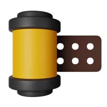 Film Roll 3D Icon Illustration png