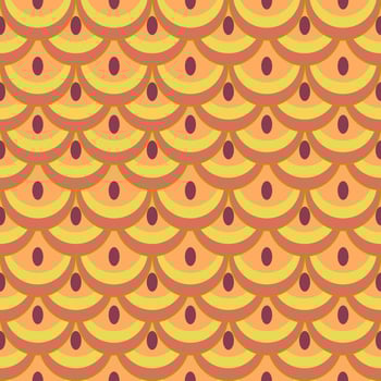 Orange fish scale lines on a seamless pattern background. Lap tiles with mermaid tail pattern for decoration. vector