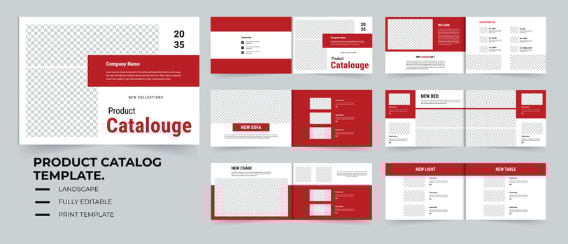 Landscape product catalog design or furniture product catalog vector