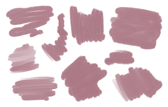 Abstract brush stroke shapes set hand drawn digital watercolor illustration, cut out simple shapeless forms minimalist image, isolated design element png