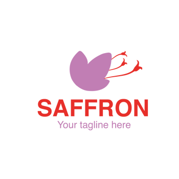 Saffron or crocus. Logo template. Isolated saffron flower.  Abstract saffron png