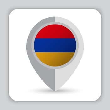 Armenia Flag Pin Map Icon vector