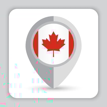 Canada Flag Pin Map Icon vector