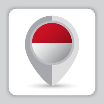 Monaco Flag Pin Map Icon vector