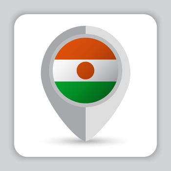 Niger Flag Pin Map Icon vector