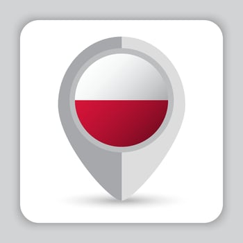 Poland Flag Pin Map Icon vector