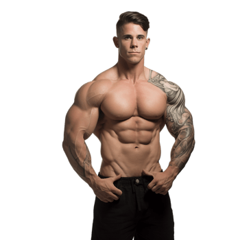 AI generated portrait of a muscular man on transparent background PNG image
