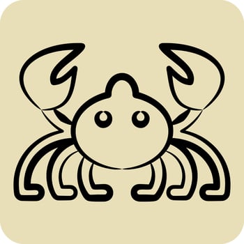 Icon Crab. related to Sea symbol. hand drawn style. simple design editable. simple illustration vector